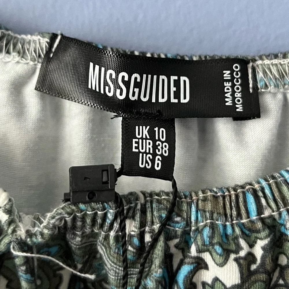 Missguided puff sleeve paisley midi slit dress size 6 - Picture 4 of 5